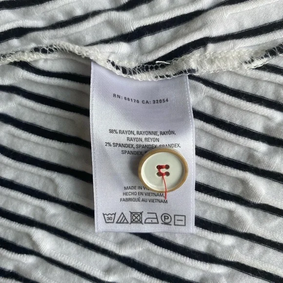 Anthropologie Paladino Maeve blue/ black and white midi stripped dress size S - Picture 13 of 13